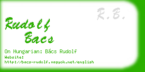 rudolf bacs business card