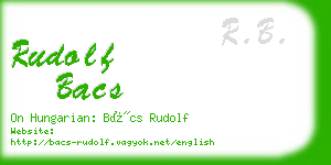rudolf bacs business card
